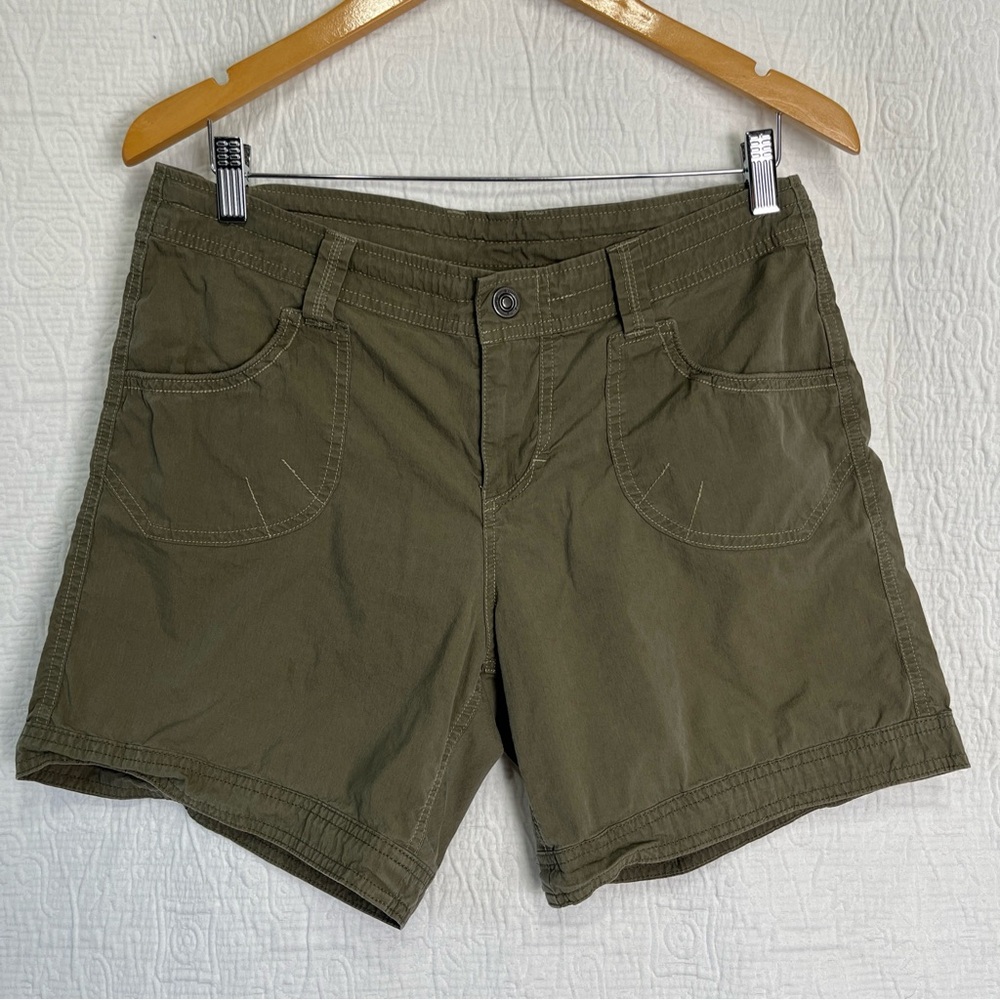 Kuhl Kontra 6 in Khaki Hiking Shorts Womens Size 10 Outdoor Lightweight Cotton